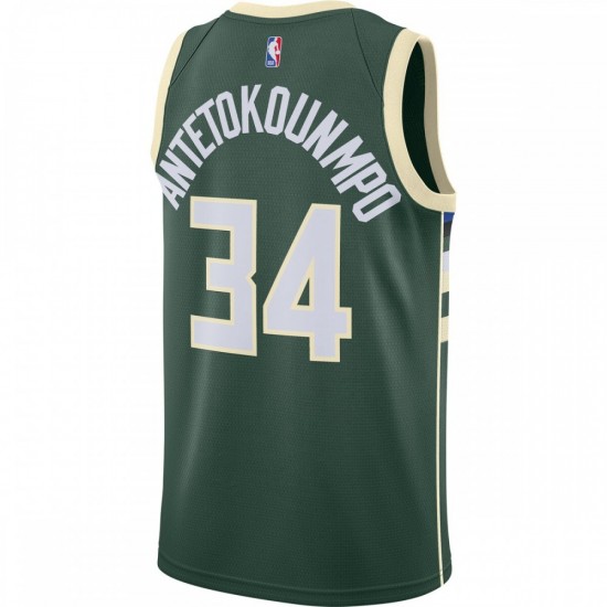 Giannis Antetokounmpo Milwaukee Bucks Nike 2020/21 Swingman Jersey Green - Icon Edition