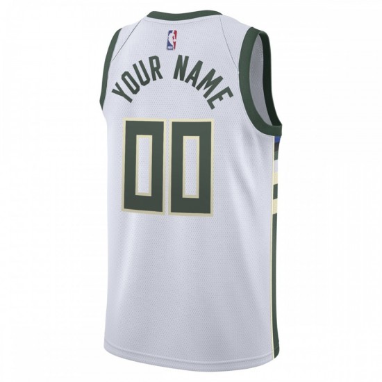 Milwaukee Bucks Nike 2020/21 Swingman Custom Jersey - Association Edition - White