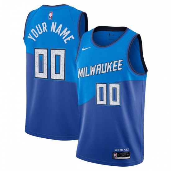 Milwaukee Bucks Nike 2020/21 Swingman Custom Jersey Blue - City Edition