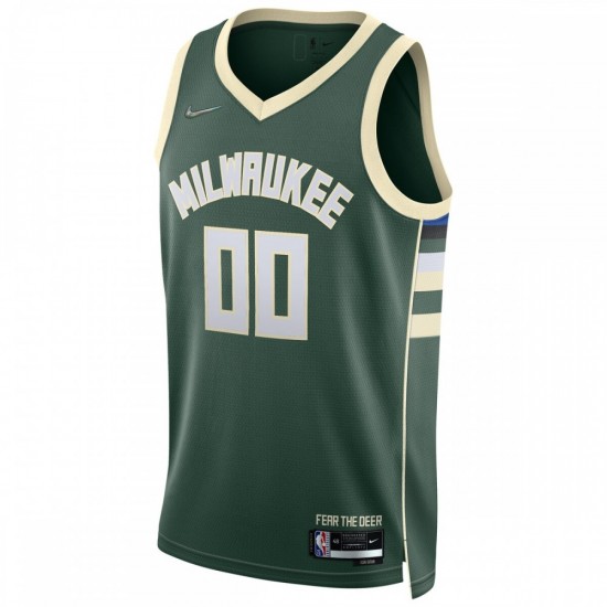 Milwaukee Bucks Nike 2021/22 Diamond Swingman Custom Jersey - Icon Edition - Hunter Green