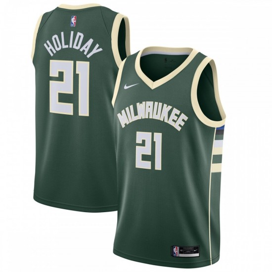 Jrue Holiday Milwaukee Bucks Nike 2020/21 Swingman Jersey Hunter Green - Icon Edition