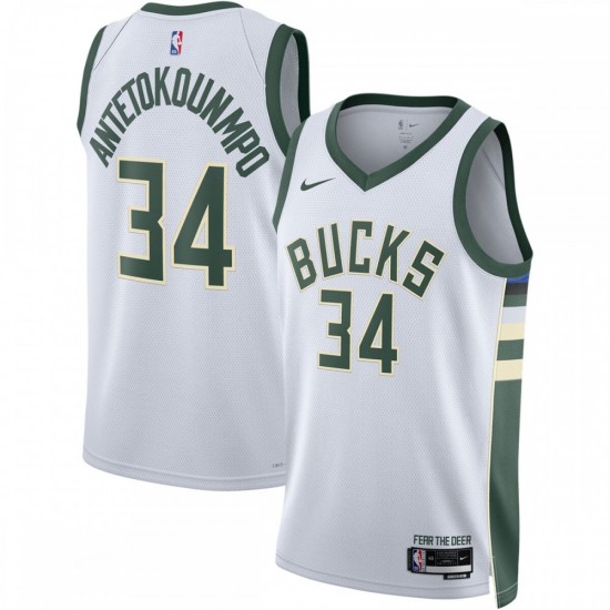 Giannis Antetokounmpo Milwaukee Bucks Nike Unisex 2022/23 Swingman Jersey - Association Edition - White