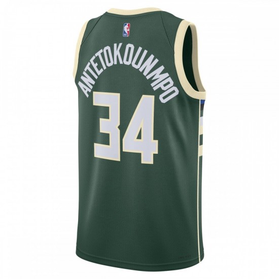 Giannis Antetokounmpo Milwaukee Bucks Nike Unisex 2022/23 Swingman Jersey - Icon Edition - Hunter Green