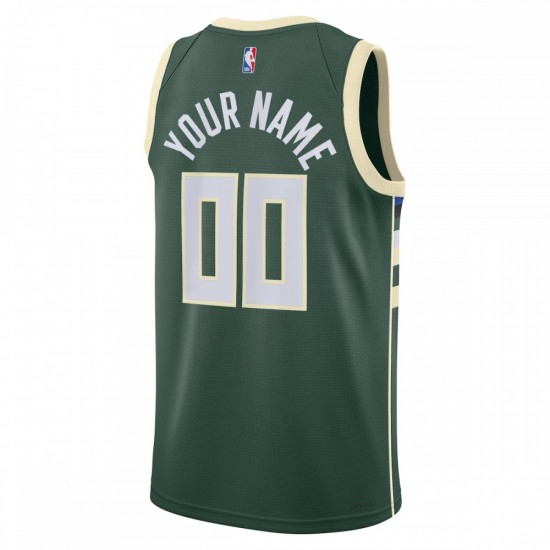 Milwaukee Bucks Nike Unisex 2022/23 Swingman Custom Jersey Hunter Green - Icon Edition