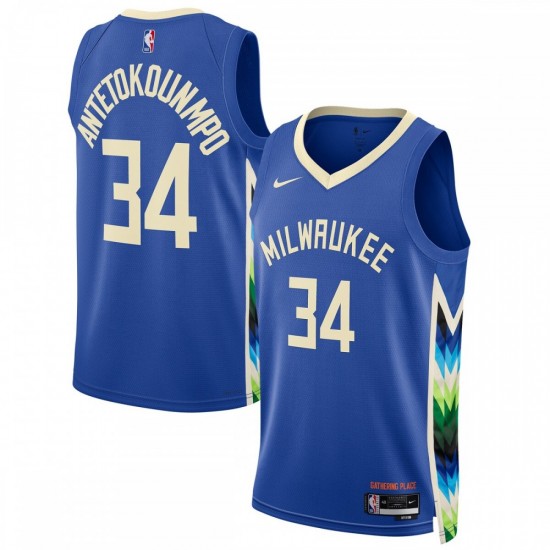 Giannis Antetokounmpo Milwaukee Bucks Nike Unisex 2022/23 Swingman Jersey - City Edition - Royal