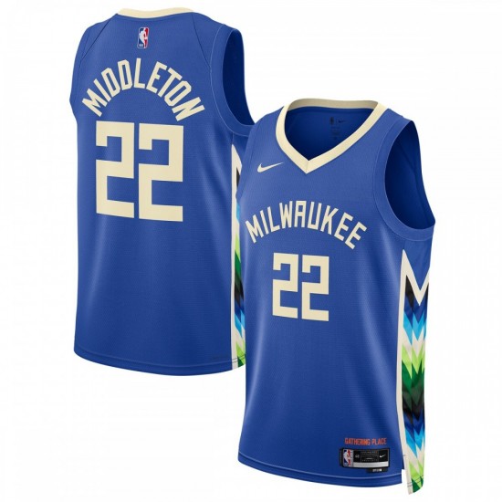 Khris Middleton Milwaukee Bucks Nike Unisex 2022/23 Swingman Jersey - City Edition - Royal