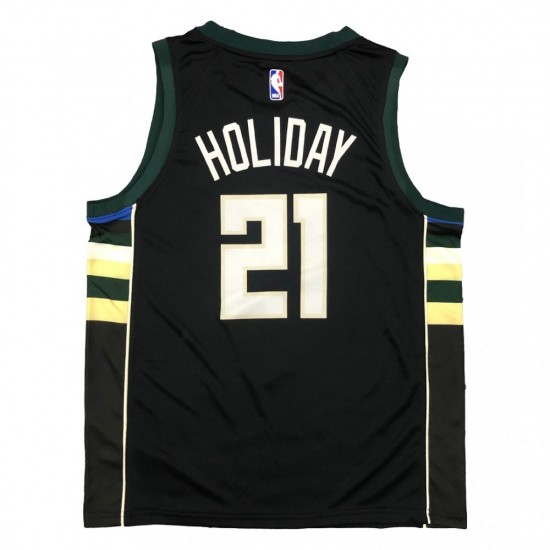 Men's Milwaukee Bucks Jrue Holiday #21 Nike Black Swingman Jersey - Statement Edition