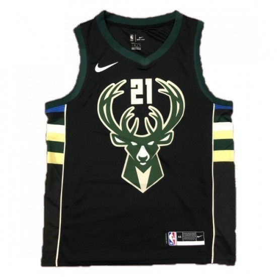 Men's Milwaukee Bucks Jrue Holiday #21 Nike Black Swingman Jersey - Statement Edition