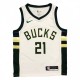 Men's Milwaukee Bucks Jrue Holiday #21 Nike White 2020/21 Swingman Jersey - Association Edition