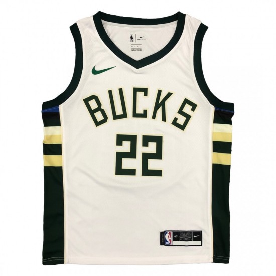 Men's Milwaukee Bucks Khris Middleton #22 Nike White 2020/21 Swingman Jersey - Association Edition