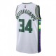 Men's Milwaukee Bucks Giannis Antetokounmpo #34 Nike White 21/22 Swingman NBA Jersey - City Edition