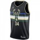 Men's Milwaukee Bucks Antetokounmpo #34 Jordan Black 20/21 Swingman Jersey - Statement Edition