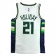 Men's Milwaukee Bucks Jrue Holiday #21 Nike White 2021/22 Swingman NBA Jersey - City Edition