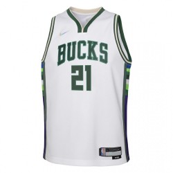 Men's Milwaukee Bucks Jrue Holiday #21 Nike White 2021/22 Swingman NBA Jersey - City Edition