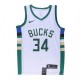 Men's Milwaukee Bucks Giannis Antetokounmpo #34 White Swingman Jersey - Association Edition