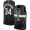 Men's Milwaukee Bucks Giannis Antetokounmpo #34 Black 2020 Swingman Jersey - Statement Edition