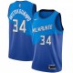 Men's Milwaukee Bucks Giannis Antetokounmpo #34 Nike Blue 2020/21 Swingman Jersey–City Edition