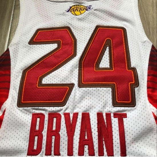 Men's All-Star West 2009 Kobe Bryant #24 Mitchell&Ness White Hardwood Classics Jersey