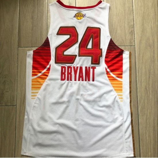 Men's All-Star West 2009 Kobe Bryant #24 Mitchell&Ness White Hardwood Classics Jersey