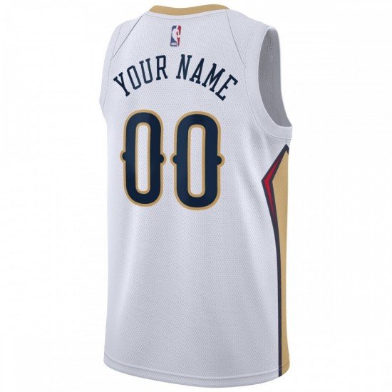 New Orleans Pelicans Nike 2020/21 Swingman Custom Jersey - Association Edition - White