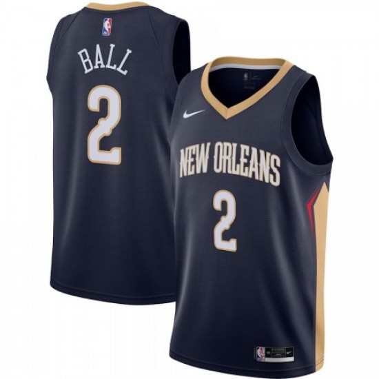 Men's New Orleans Pelicans Lonzo Ball #2 Nike Navy 2020/21 Swingman Jersey - Icon Edition