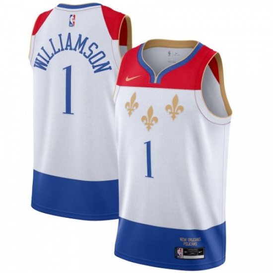 Men's New Orleans Pelicans Zion Williamson #1 Nike White 2020/21 Swingman Jersey - City Edition