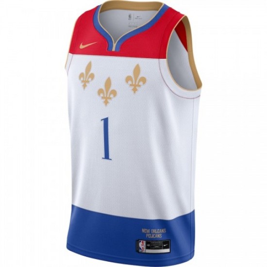 Men's New Orleans Pelicans Zion Williamson #1 Nike White 2020/21 Swingman Jersey - City Edition