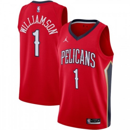 Men's New Orleans Pelicans Zion Williamson #1 Jordan Red 20/21 Jersey-Statement Edition