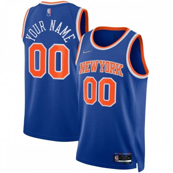 New York Knicks Nike 2021/22 Diamond Swingman Custom Jersey - Icon Edition - Blue