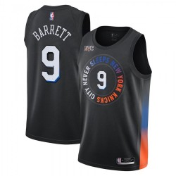 Men's New York Knicks RJ Barrett #9 Nike Black 2020/21 Swingman Jersey - City Edition