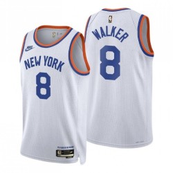 Men's New York Knicks Kemba Walker #8 White 2021/22 Swingman Jersey - Classic Edition