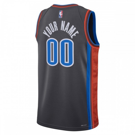 Oklahoma City Thunder Nike Unisex 2022/23 Swingman Custom Jersey - City Edition - Black