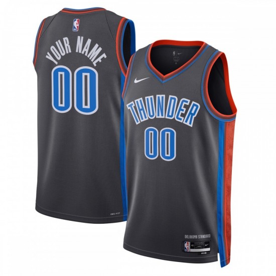 Oklahoma City Thunder Nike Unisex 2022/23 Swingman Custom Jersey - City Edition - Black