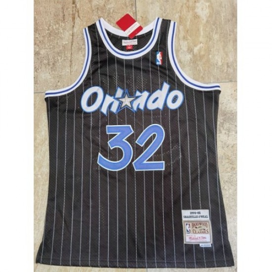 Men's Orlando Magic Shaquille O'Neal #32 Throwback Mitchell & Ness Black 94-95 Hardwood Classics Jersey