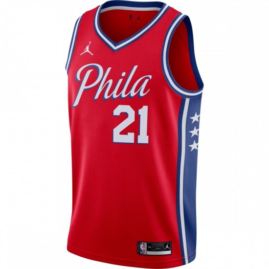 Joel Embiid Philadelphia 76ers Jordan Brand 2020/21 Swingman Jersey - Statement Edition - Red