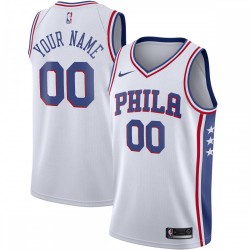 Philadelphia 76ers Nike 2020/21 Swingman Custom Jersey - Association Edition - White