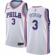 Men's Philadelphia 76ers Allen Iverson #3 Nike White Swingman Jersey - Association Edition