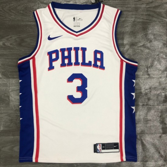 Men's Philadelphia 76ers Allen Iverson #3 Nike White Swingman Jersey - Association Edition