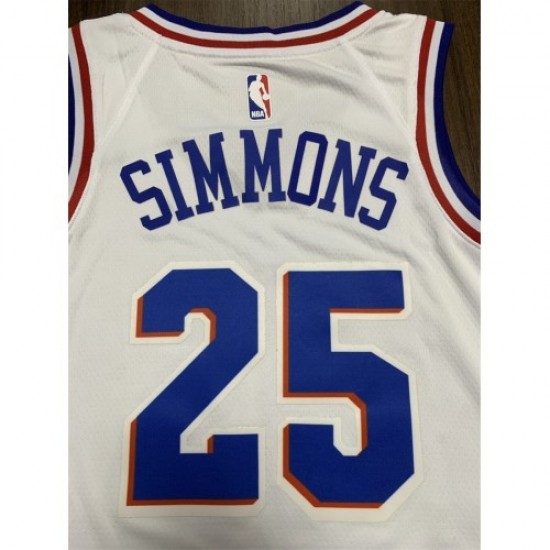 Men's Philadelphia 76ers Ben Simmons #25 White Swingman Jersey - City Edition