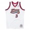 Men's Philadelphia 76ers Allen Iverson #3 Throwback Mitchell & Ness White 1997-98 Hardwood Classics Jersey