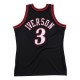 Men's Philadelphia 76ers Allen Iverson #3 Throwback Mitchell & Ness Black 1997-98 Hardwood Classics Jersey