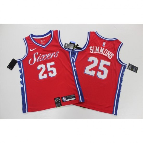 Men's Philadelphia 76ers Ben Simmons #25 Red Swingman Jersey - Statement Edition