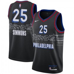 Men's Philadelphia 76ers Ben Simmons #25 Nike Black 2020/21 Swingman Player Jersey–City Edition