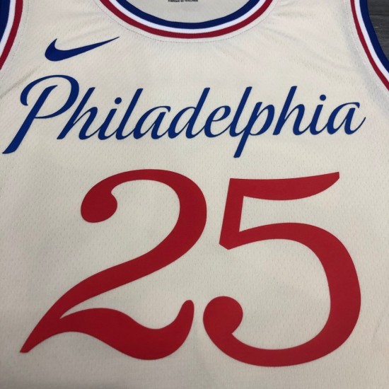 Men's Philadelphia 76ers Ben Simmons #25 White Swingman Jersey - Icon Edition