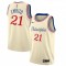 Men's Philadelphia 76ers Joel Embiid #21 Nike Cream 2019/20 Finished Swingman Jersey - City Edition