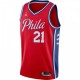 Men's Philadelphia 76ers Joel Embiid #21 Jordan Red 2021 Swingman Jersey - Statement Edition