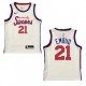 Men's Philadelphia 76ers Joel Embiid #21 White Hardwood Classics Finished Swingman Jersey