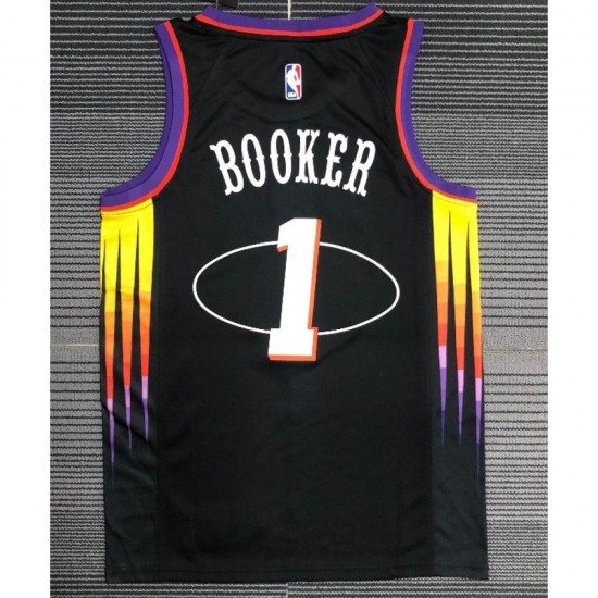 Men's Phoenix Suns Devin Booker #1 Nike Black 2021/22 Swingman NBA Jersey-Mixtape Edition