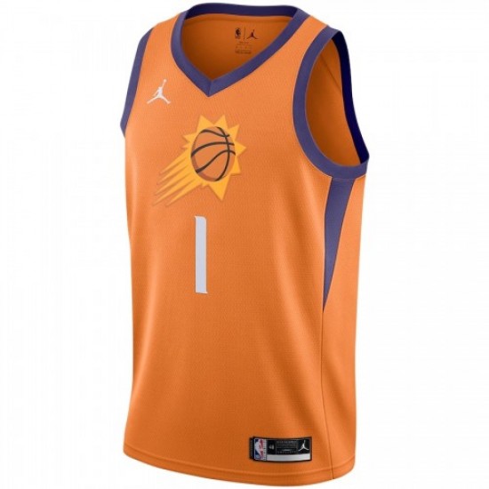 Men's Phoenix Suns Devin Booker #1 Jordan Orange 2020/21 Swingman Jersey - Statement Edition