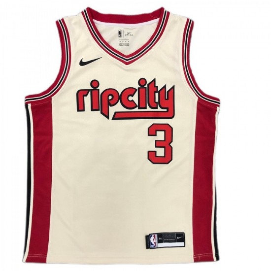 Men's Portland Trail Blazers C.J McCollum Nike Cream 2019/20 Finished Swingman Jersey - City Edition